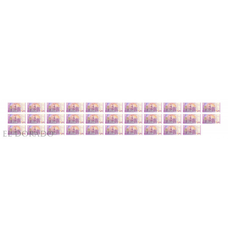 World 0 Euro Souvenir Notes Football Set (Low Numbers 3 Digits) 2018